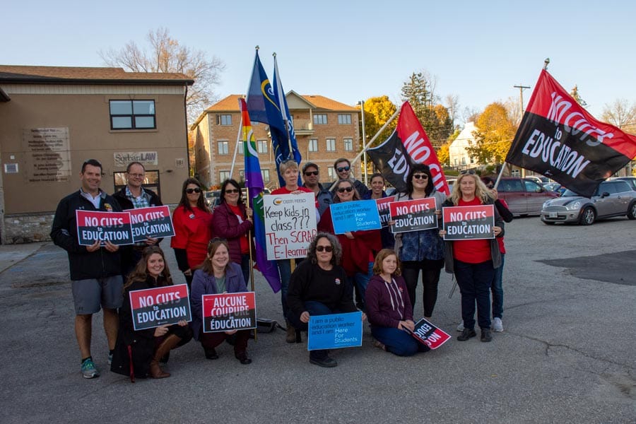 Local OSSTF education workers protested in Fergus on Oct. 28 post image