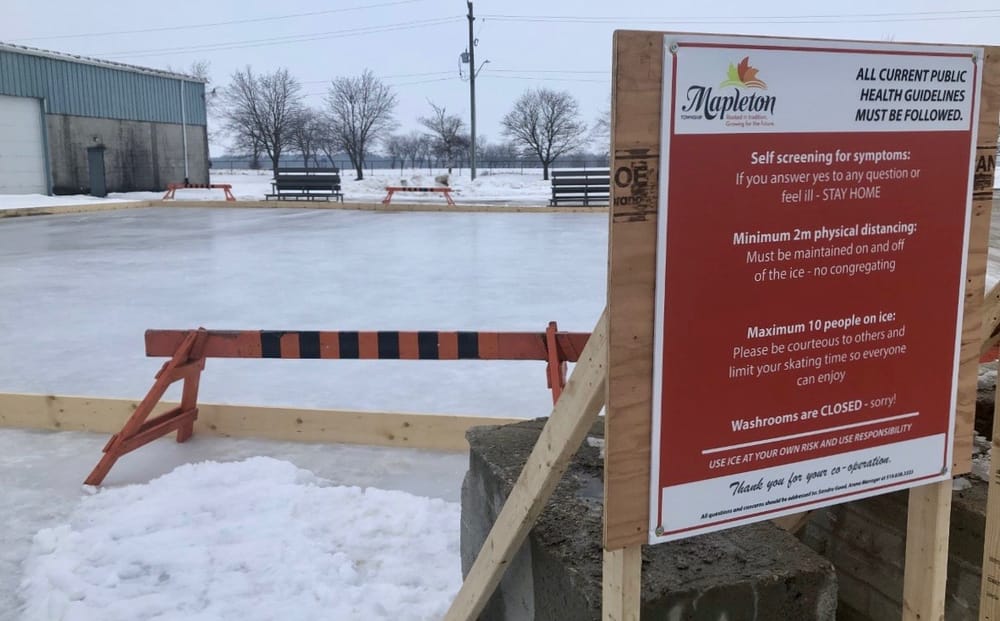 Outdoor skating rink opens in Drayton post image