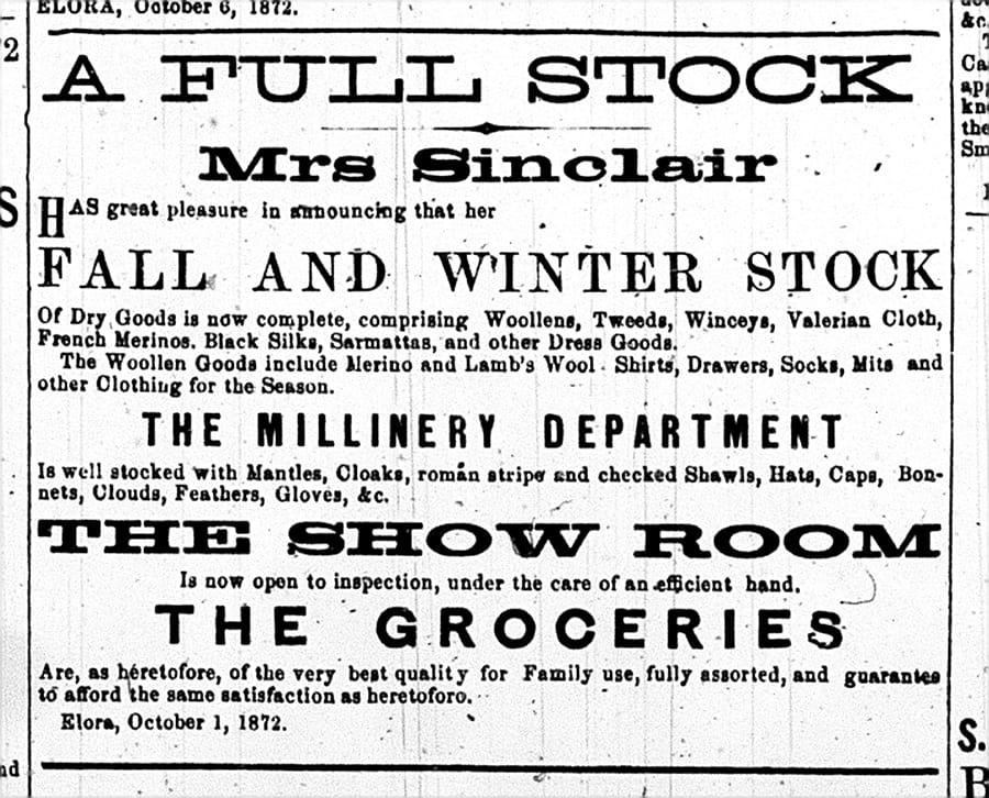 Isabella Sinclair was Elora’s first businesswoman post image