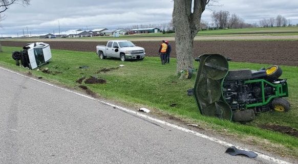 OPP still searching for driver of SUV that fled after crashing into lawnmower post image