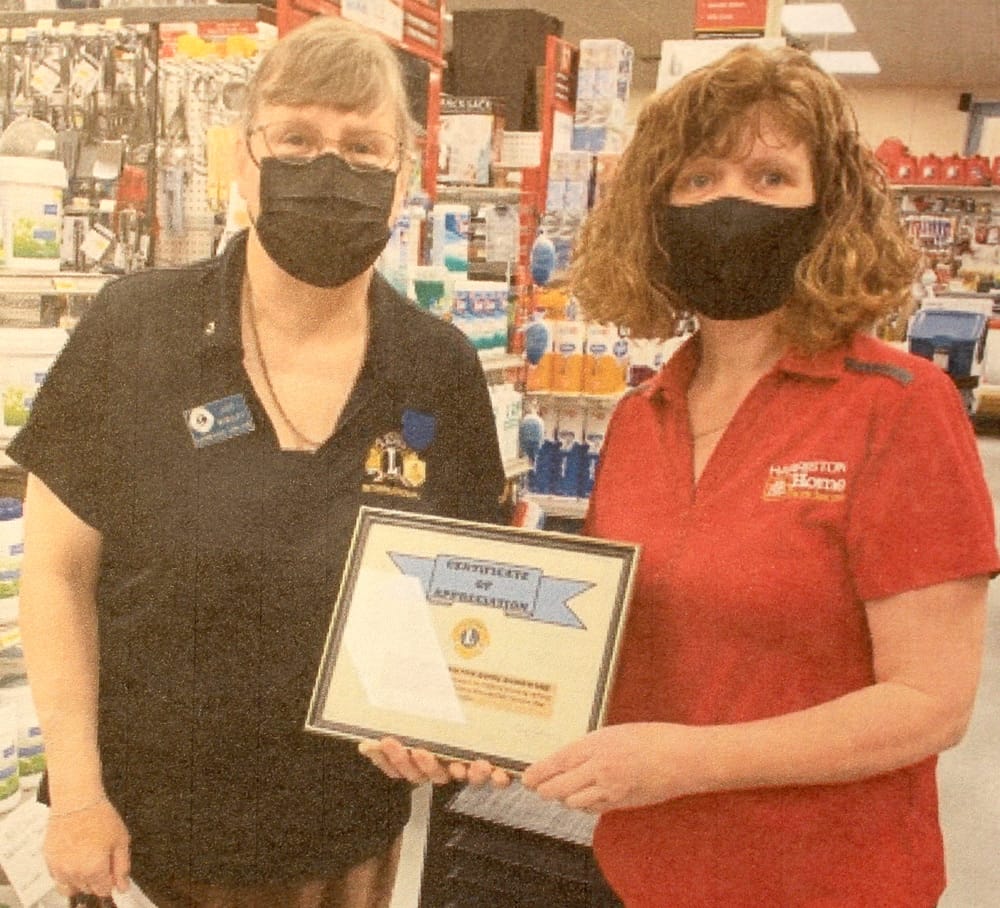 Clifford Lions Club recognizes Harriston Home Hardware for their support post image