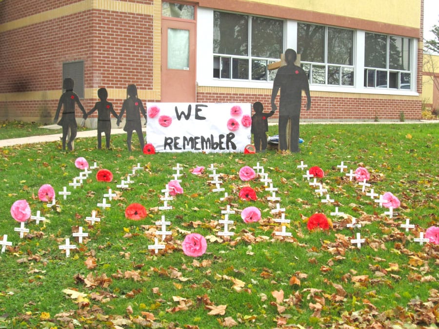 St. Mary's School in Mount Forest created Remembrance display post image