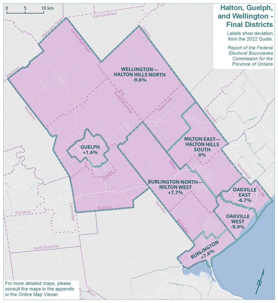 Federal riding boundaries to change, including Wellington-Halton Hills post image