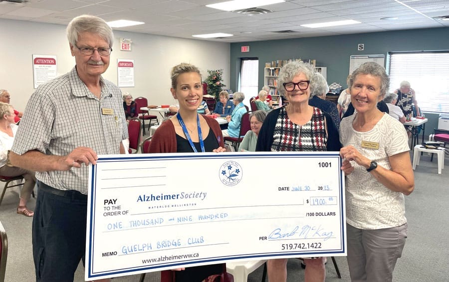 Guelph Bridge Club raises $1900 for Alzheimer Society post image