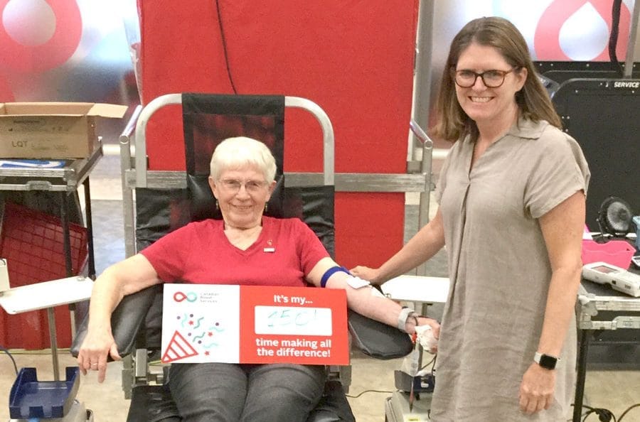 Harriston woman makes 150th blood donation post image