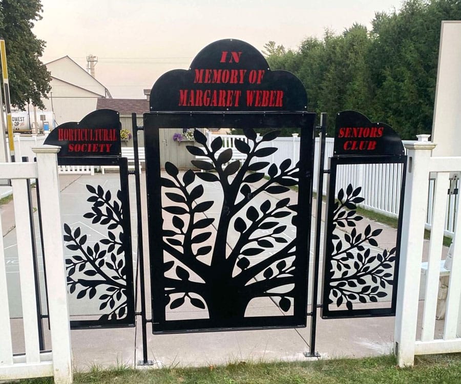 Harriston Horticultural Society and Senior's Centre unveils 'Tree of Life'  memorial gate post image