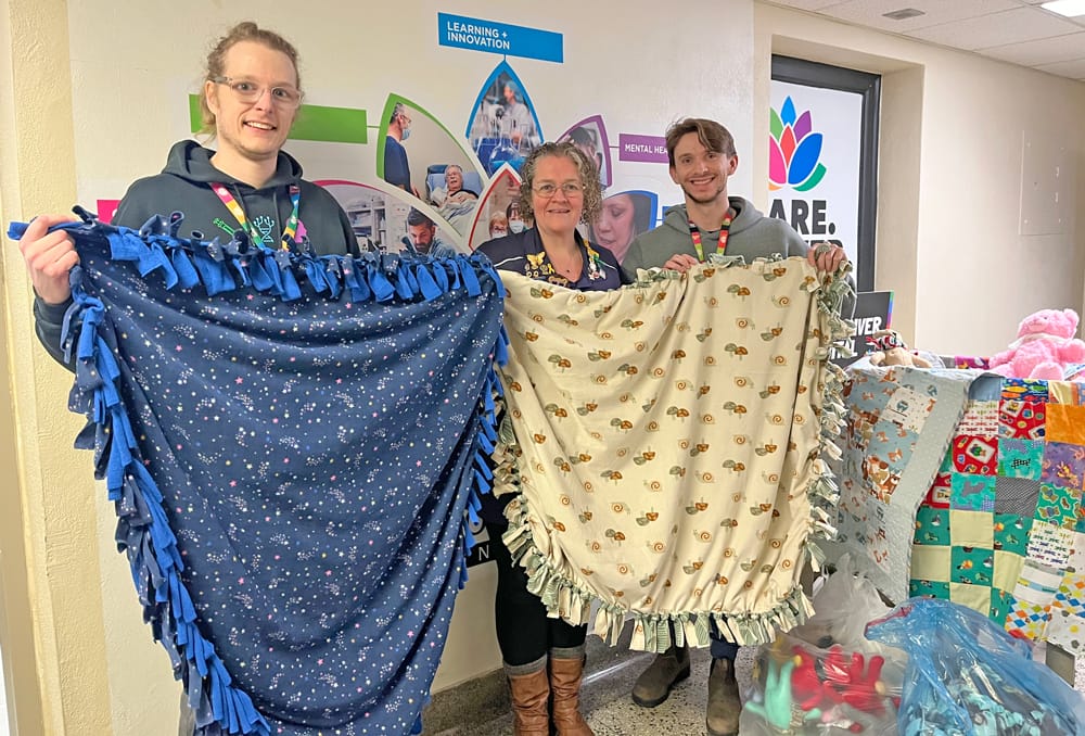 Mount Forest Lions collect hundreds of blankets for kids battling cancer post image