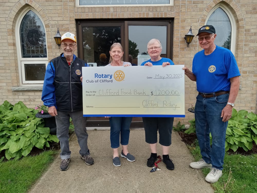 Clifford Rotary donates $1,200 to food bank post image