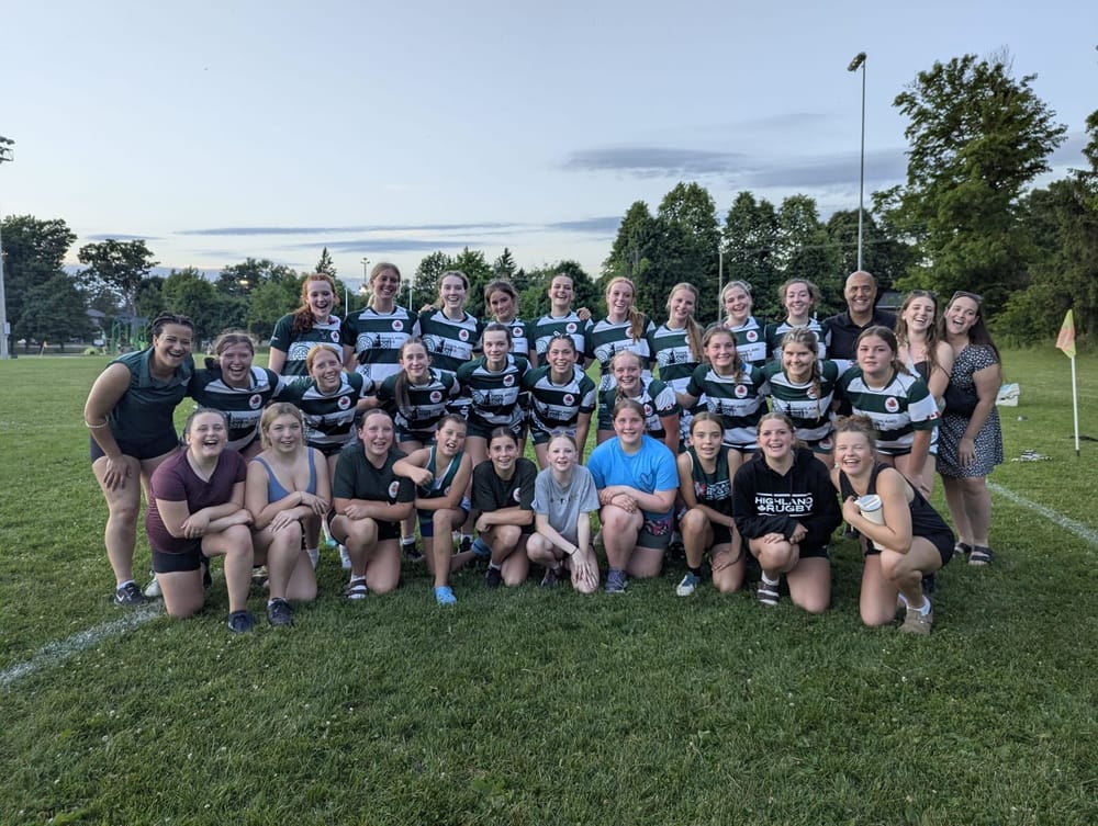 Fergus Highland Rugby Club’s U18 girls team celebrate big win post image
