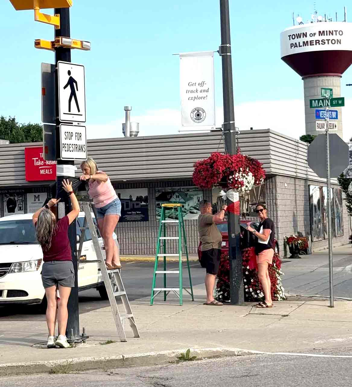 Palmerston decorated in red, black, white for 150 celebration post image