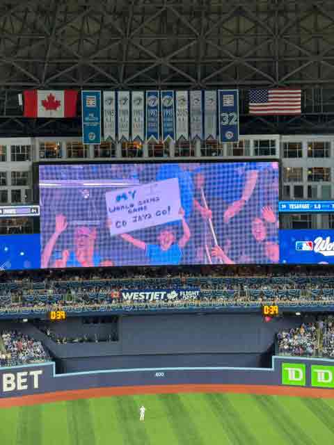 Cheering from the big screen at World Series game post image