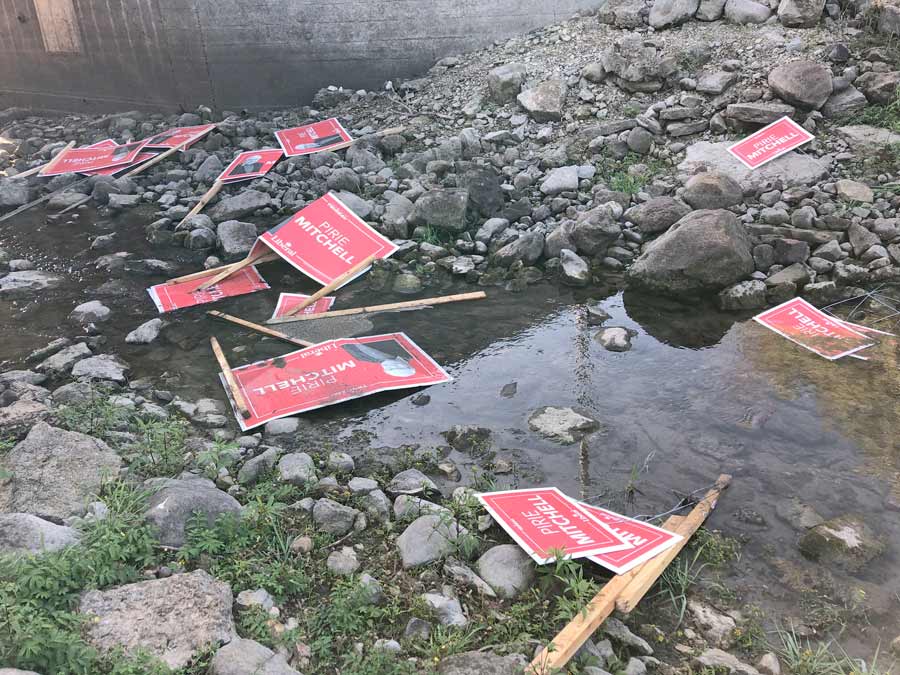 Liberal campaign signs stolen, damaged in Perth-Wellington