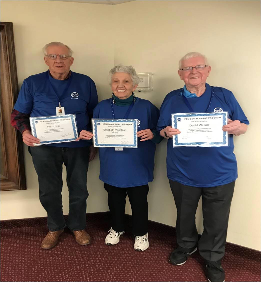 Three local seniors certified as exercise instructors