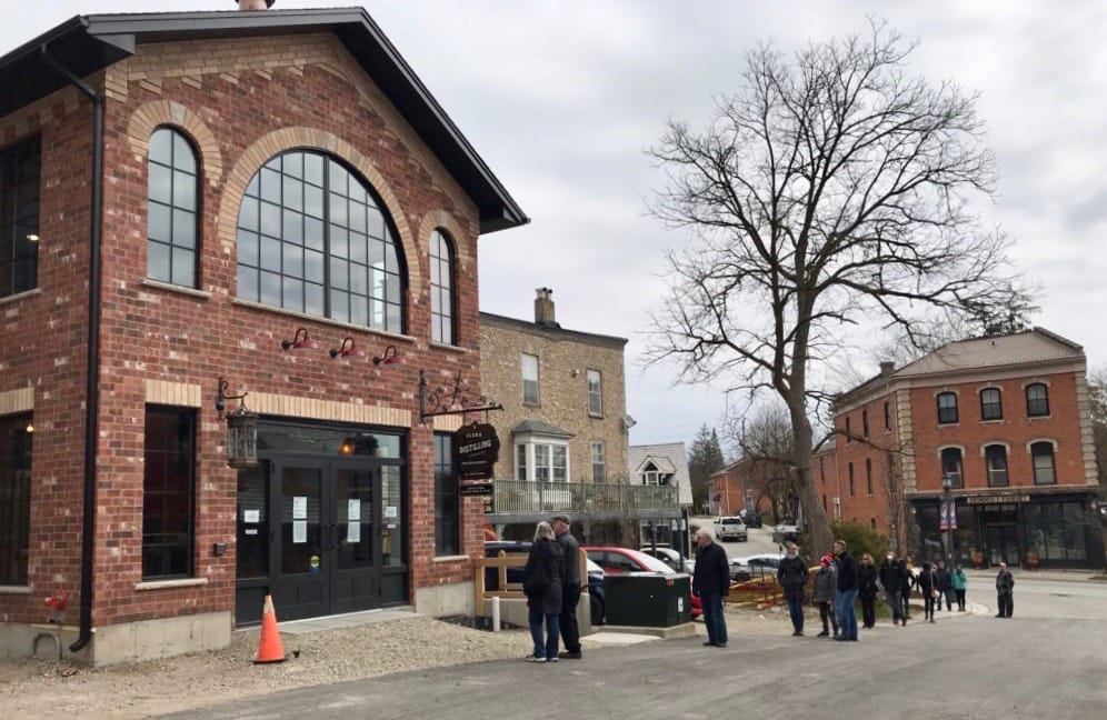 Hand sanitizer, not spirits, for sale at opening of Elora Distilling Company
