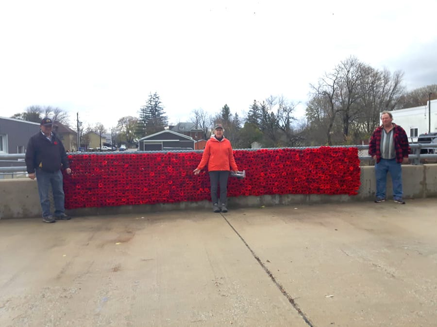 Harriston Legion unveils poppy banner