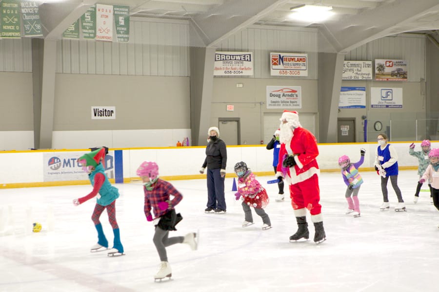 Santa took to the ice to join Drayton Skating Club programs