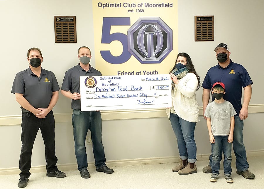 Optimist Club of Moorefield make donation to Drayton Food Bank