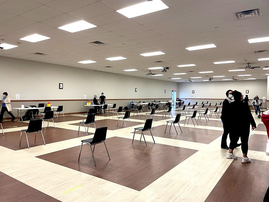 Pop-up COVID-19 vaccination clinic held at the PMD Arena on March 16