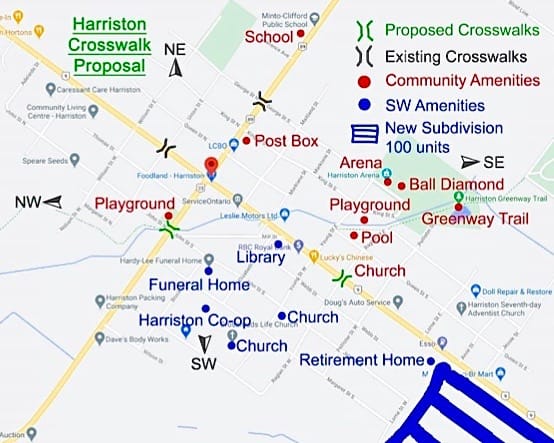 Harriston residents request new pedestrian crossings