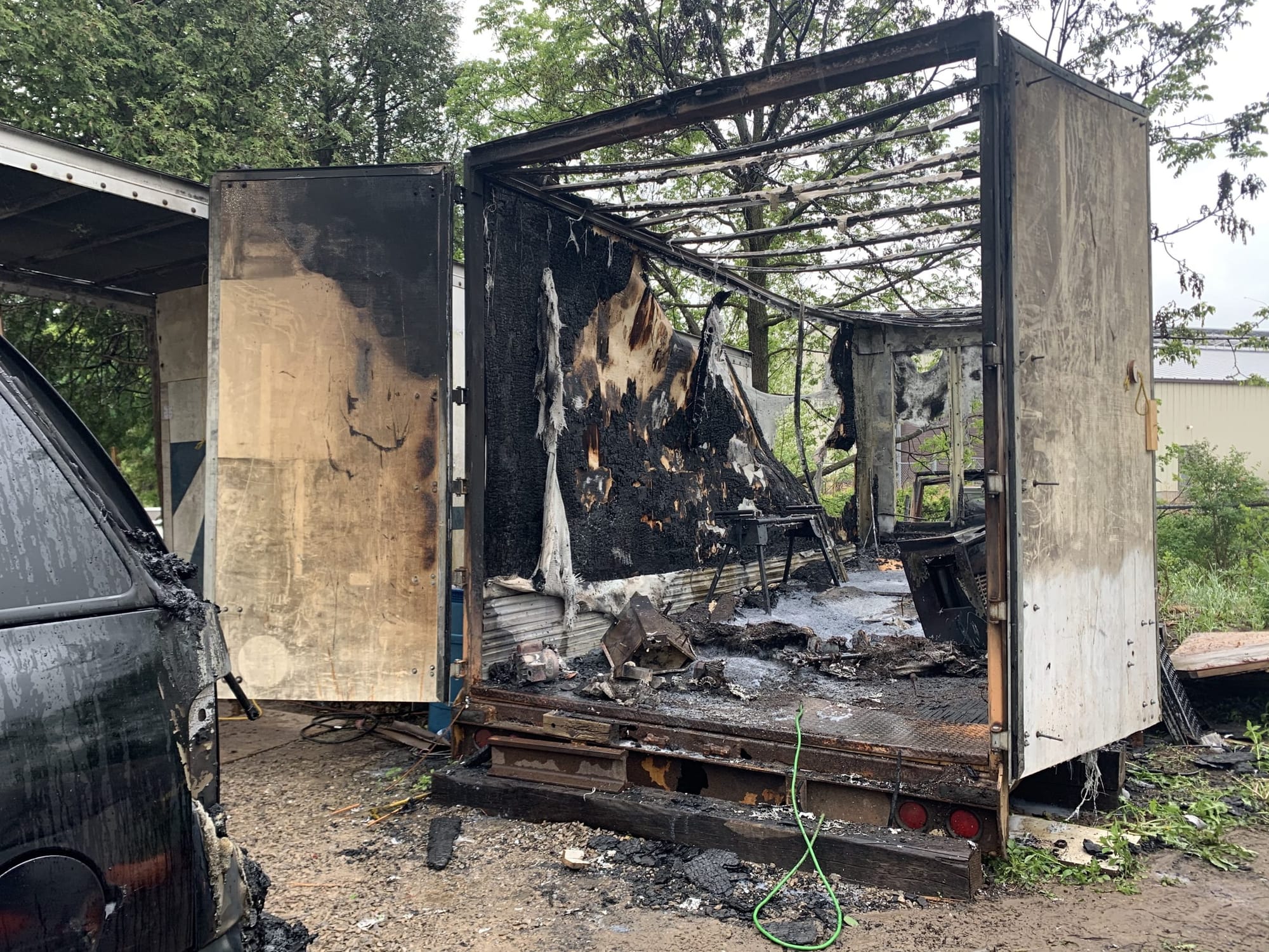 Storage unit destroyed, vehicle damaged in Puslinch fire