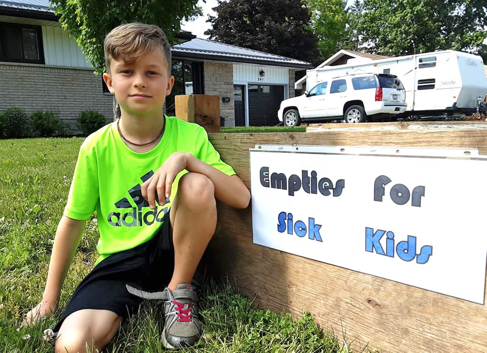Nine-year-old launches ‘Empties for Sick Kids’ donation project