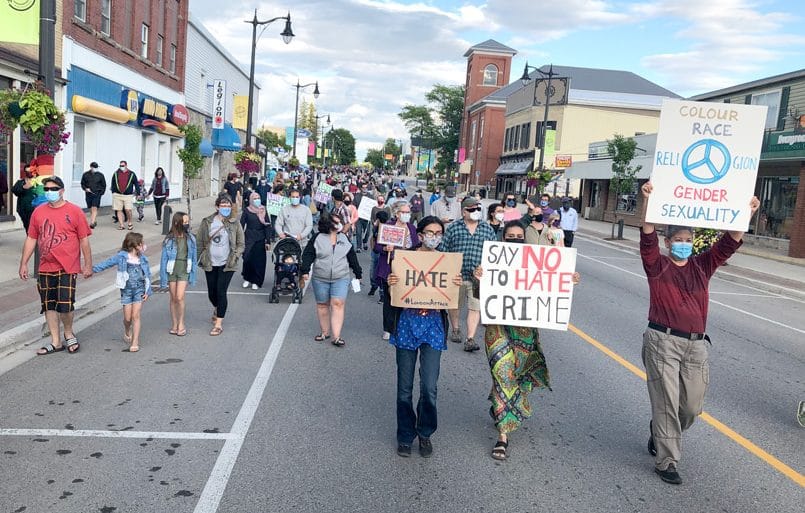 Minto residents march against hate