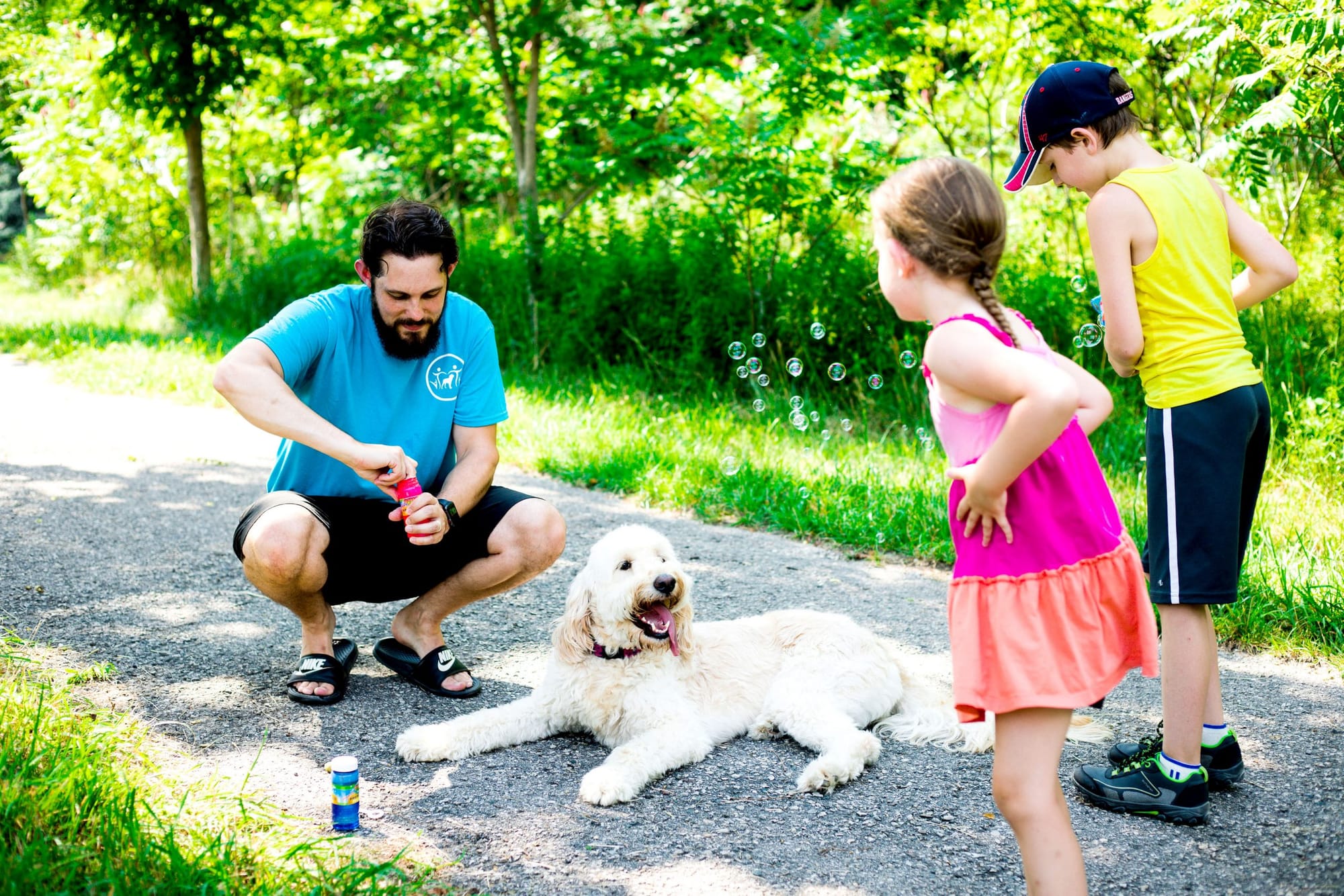 Dog trainer educates children on importance of dog safety