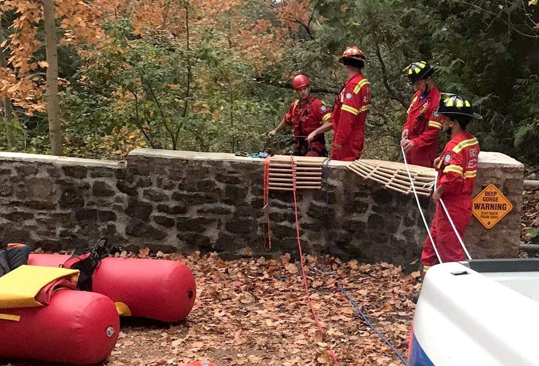 Firefighters rescue two kayakers from the Elora Gorge