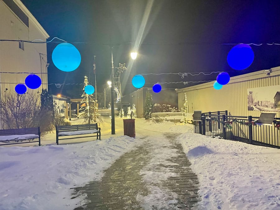 Inviting lighting in Tannery Park