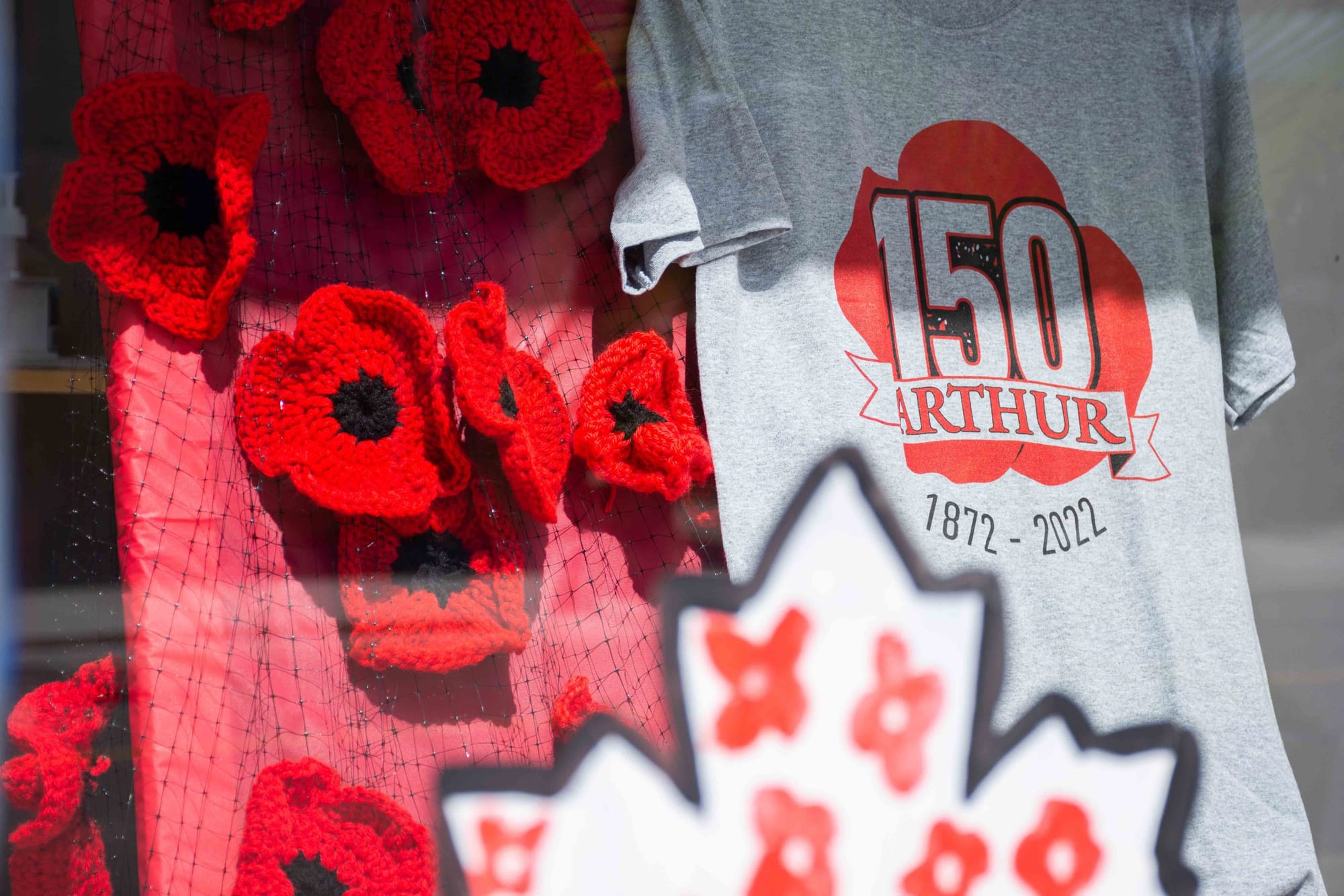 ‘Near and dear’: Crocheted, knitted poppies on display