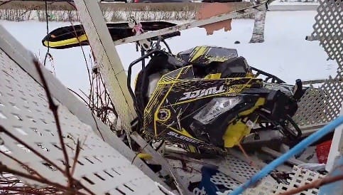 Snowmobile operator sent to hospital after crash