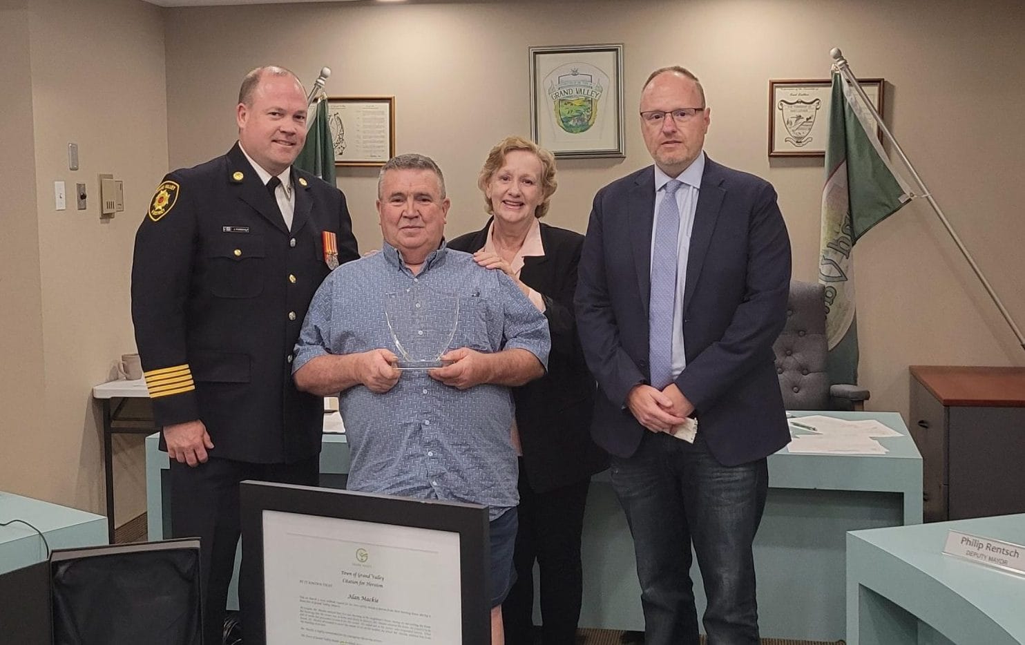 Grand Valley recognizes hero for saving neighbour’s life
