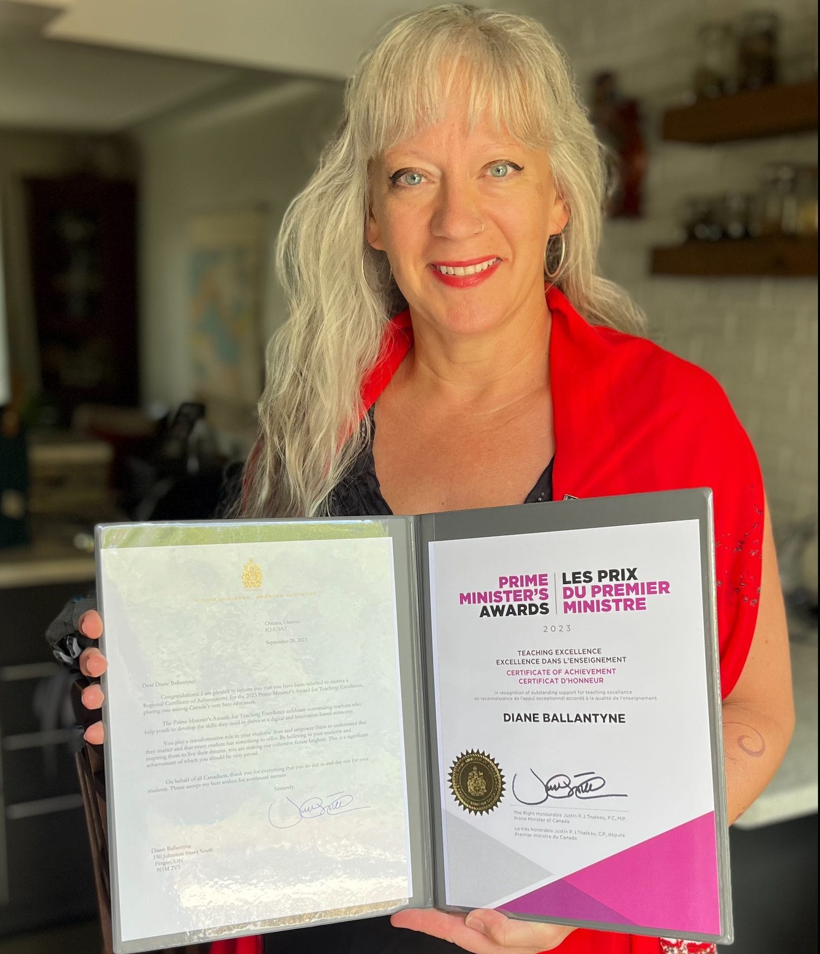 Diane Ballantyne recognized by Prime Minister for teaching excellence