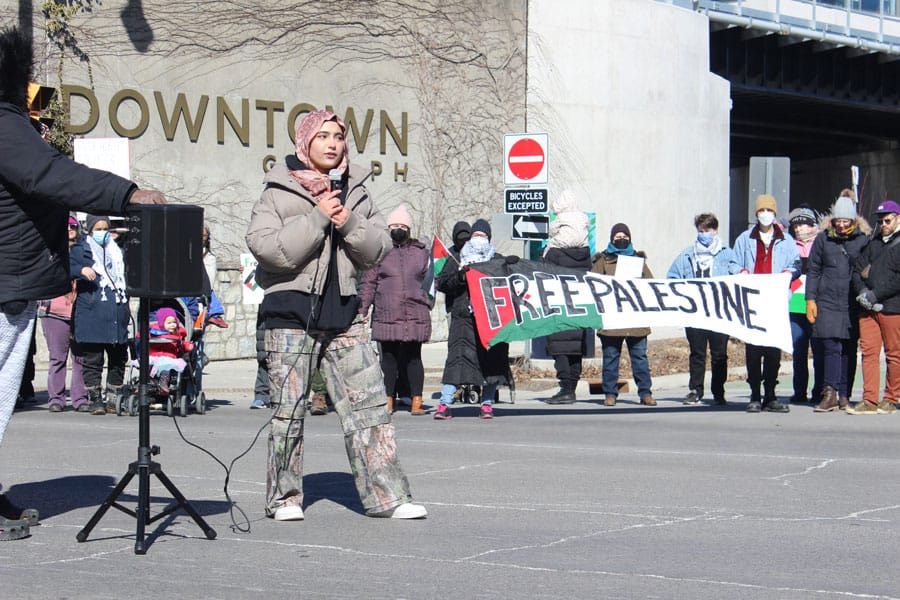 Guelph rally calls for Canada to stop arming Israel