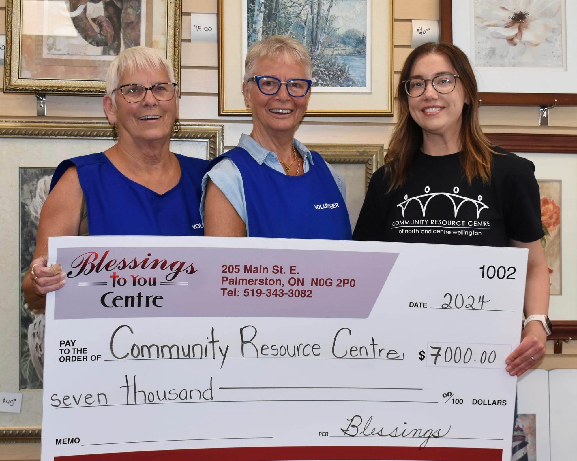 Blessings to You Centre donates $7,000 to fund families in Minto and Mapleton