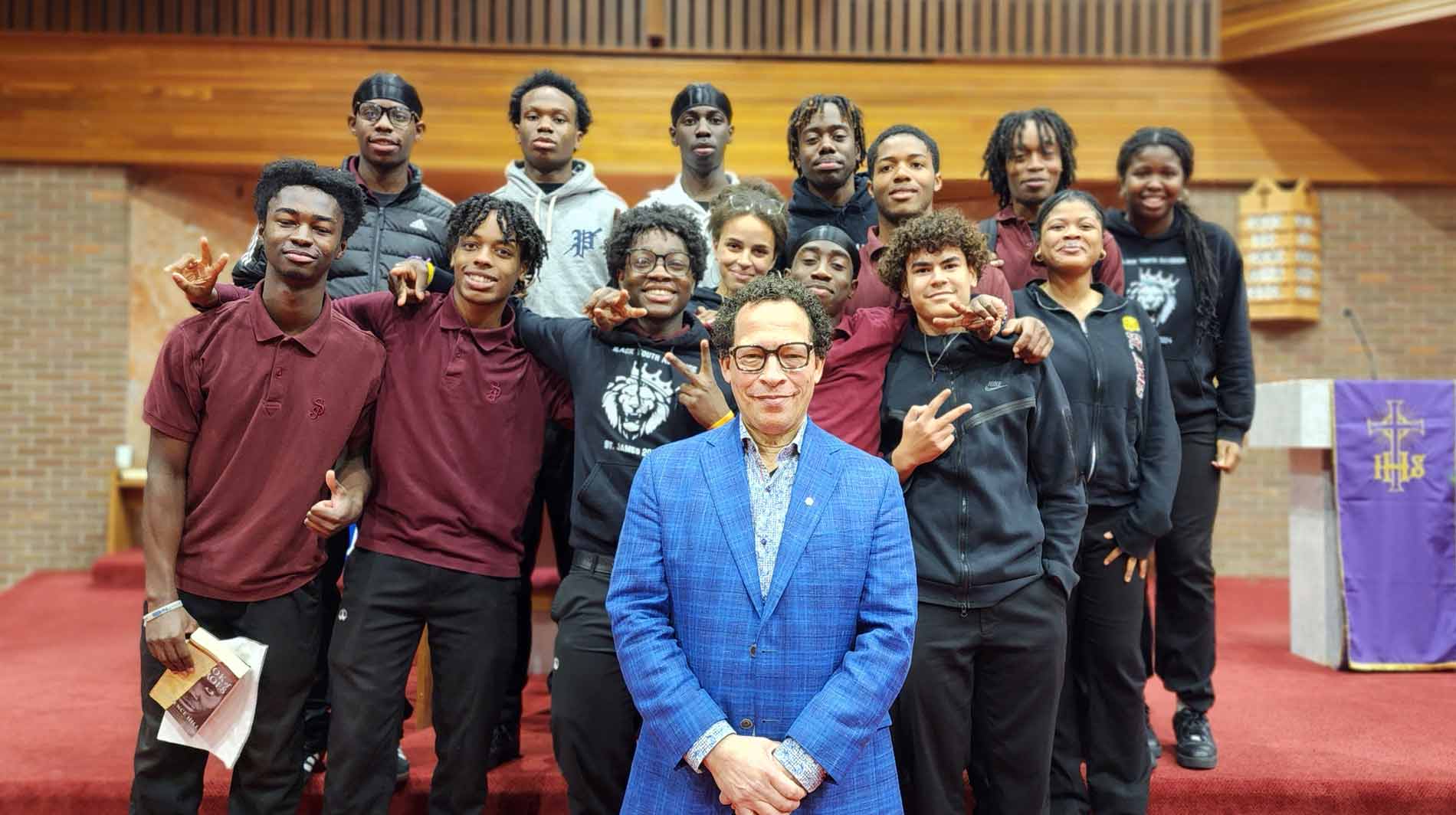 Author Lawrence Hill shares 'thoughtful discussion' with St. James Catholic High School students