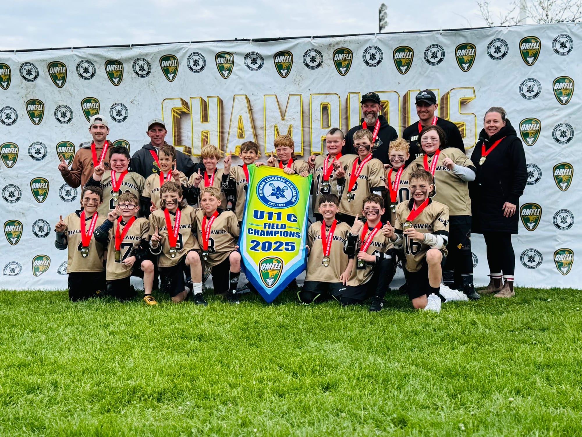 Centre Wellington U11 Riverhawks field lacrosse team wins Ontario Lacrosse Association U11 C Provincial Championship