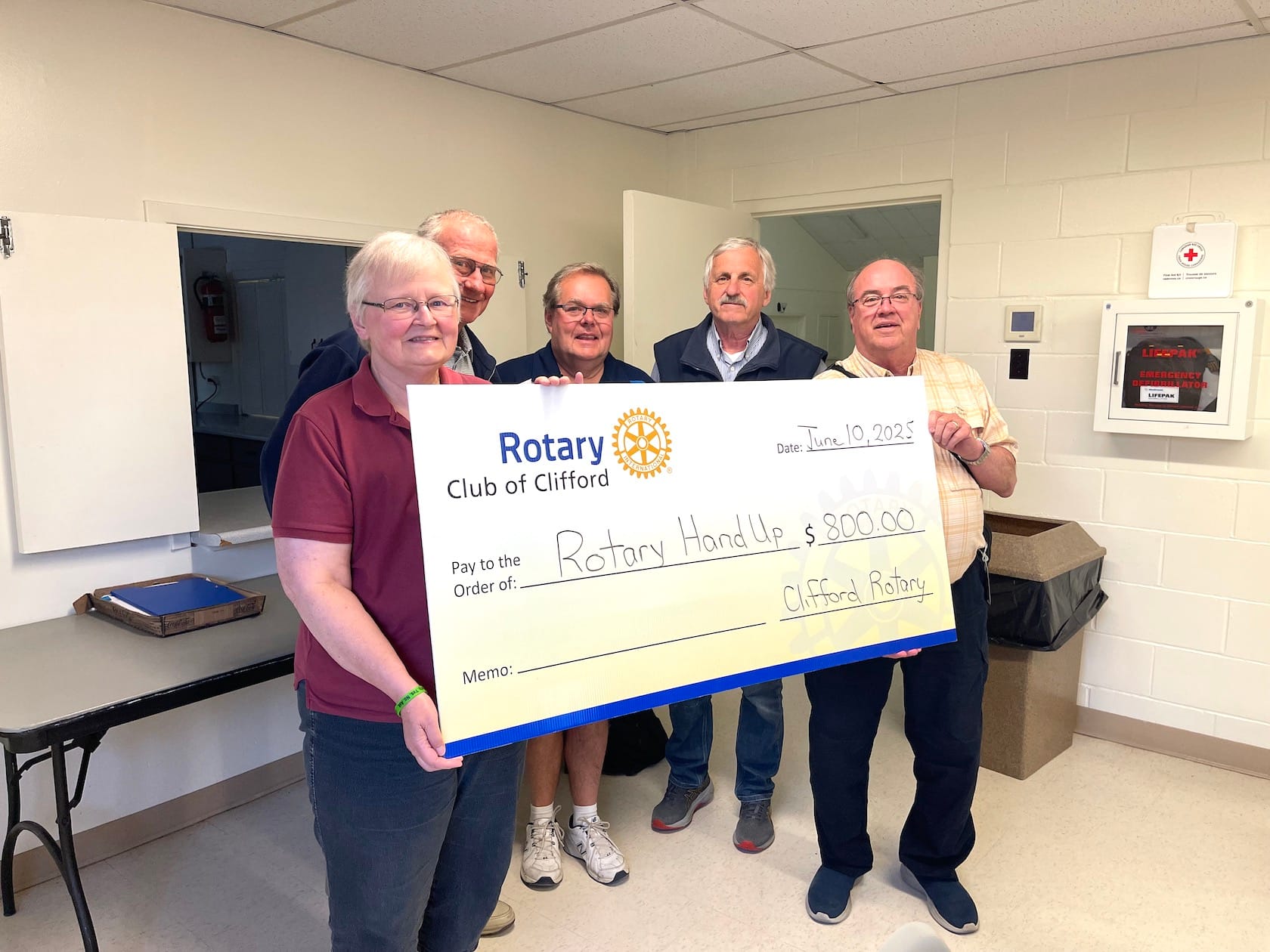 Clifford Rotary donates $800 to Rotary Hand Up
