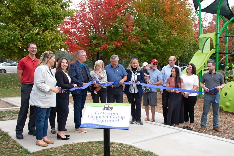 Ribbon cutting marks official opening of Ecclestone Financial Group playground